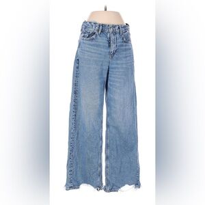 American Eagle Outfitters Denim Blue Super High Rise Baggy Wide Leg Jean